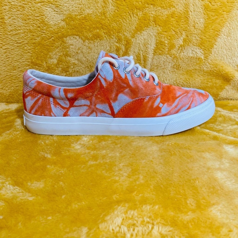 Polo Ralph Lauren Harpoon Orange Tie Dye Sneaker - Picture 1 of 6